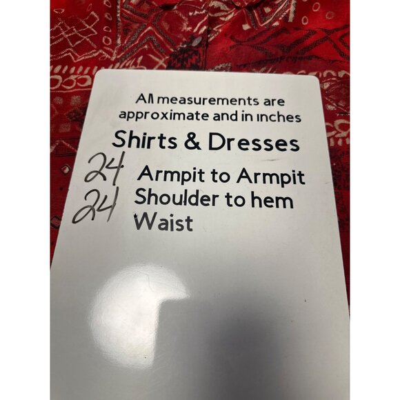 Chicos Design Womens Red Geometric Button-Front Shirt Size 3 US XL - Picture 8 of 8